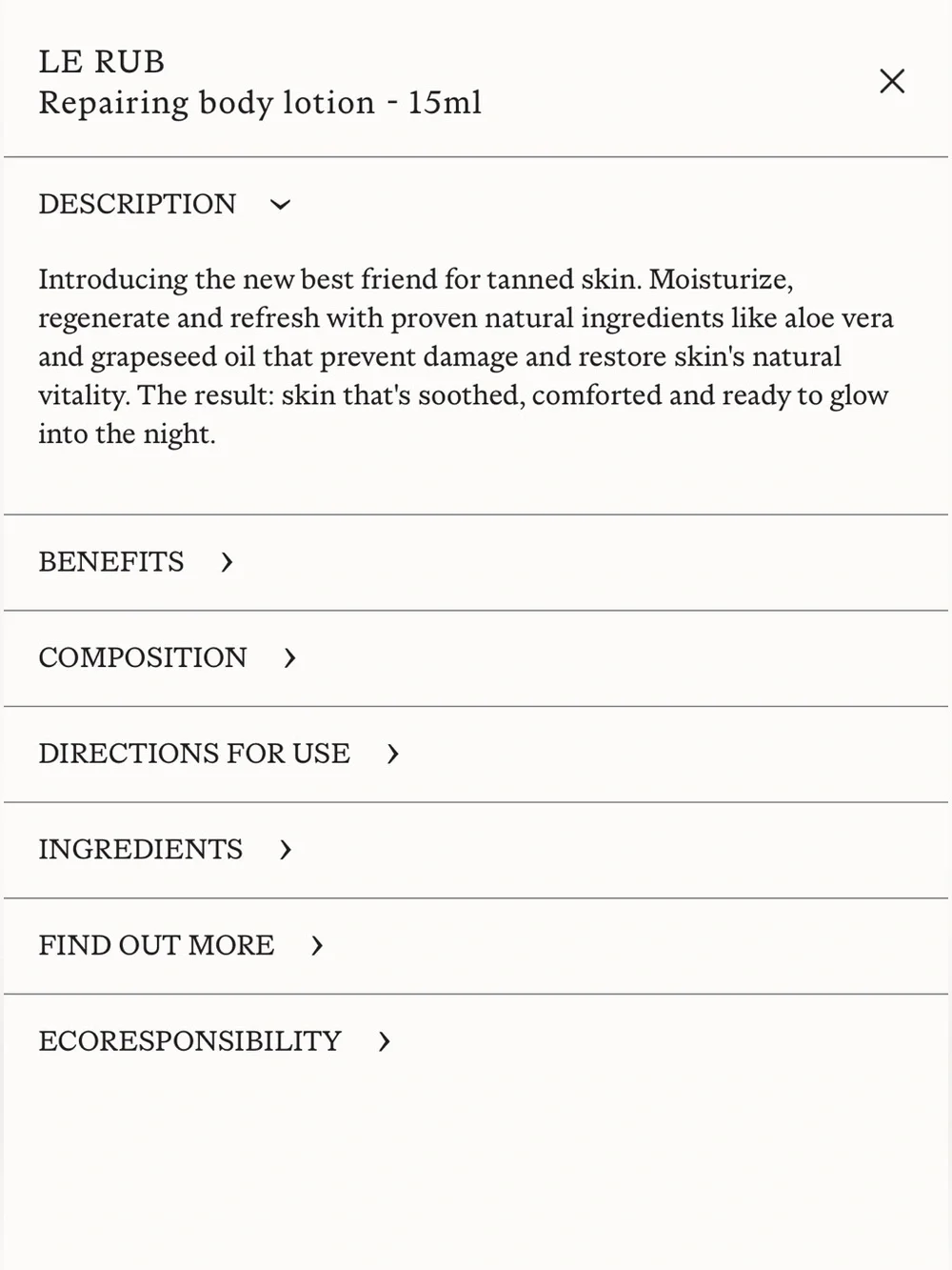 Le Rub Repairing body lotion - 15ml